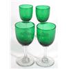 Image 1 : Set of four Victorian green glass wine glasses…