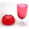 Image 1 : Victorian cranberry glass and a cranberry salt…