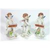 Image 1 : Three hand painted seated Naples porcelain angels, 8cm high…