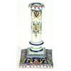 Image 1 : Hand painted French faience Quimper style candlestick, decorated with flowers, 18cm high…