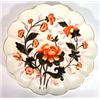 Image 1 : Five Victorian pottery plates, hand painted with red and black flowers, 23cm diameter…