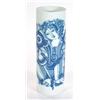 Image 1 : Rosenthal Studioline cylindrical vase with blue transfer printed pattern of a stylised maiden, 30…