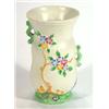 Image 1 : Hand painted Crown Devon floral vase, 17cm high…