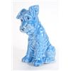 Image 1 : Blue glazed Sylvac style seated terrier dog, 23cm high…