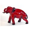 Image 1 : Royal Doulton flambe standing elephant, 14cm high, Doulton marks to underside…