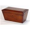 Image 1 : Mahogany casket shaped lockable tea caddy with inlaid top…