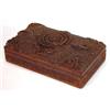 Image 1 : Floral carved hardwood twin division box, 21cm in length…