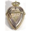 Image 1 : Continental silver gilt heart shaped pill box with crown top, dated 1778, 7cm high…