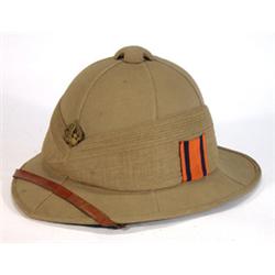 Green canvas military pith hat…