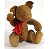 Chad Valley hygienic toys Bonzo dog and hand painted face with metal tag onto a brown velvet and …