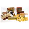 Image 1 : Box of assorted toys and games including cased draughts, boxed dominoes, counters and shakers, et…