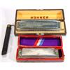 Image 1 : Two Hohner Crowmonica harmonicas and a piccolo Swanee whistle…