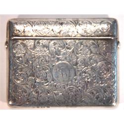 Floral chased silver cigarette case, Birmingha, 1914…