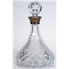 Image 1 : Cut glass ship's decanter with silver collar…