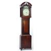 Image 1 : Oak and mahogany cross banded 30 hour longcase clock, the hand painted arch dial decorated with c…
