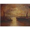 Image 1 : Gilt framed oil onto canvas of a boating scene, 24cm x 19cm…