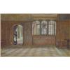 Image 1 : Gilt framed watercolour of the interior of a panelled Victorian house, signed Knowle…