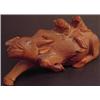 Image 1 : 1 WOOD WATER BUFFALO WITH 2 BOYS 2"H, 6"LONG.GOOD CONDITION....