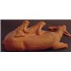 Image 2 : 1 WOOD WATER BUFFALO WITH 2 BOYS 2"H, 6"LONG.GOOD CONDITION....