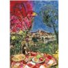 Image 1 : Chagall 'Lovers Over the City" Ltd Edition Plate Signed Lithograph W/COA, 32"x24"
