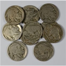 10 1920-D BUFFALO NICKELS GOOD TO FINE