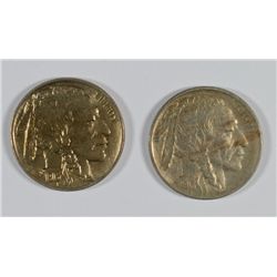 1913-P AU-58 & D AU TYPE 1 BUFFALO NICKELS