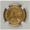 Image 2 : 1895 $5 GOLD LIBERTY NGC MS-62