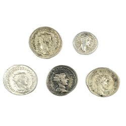 LOT OF 5 SILVER ANCIENTS UNATTRIBUTED SOME HIGH GRADE