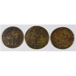 3 1600'S BRASS FRENCH JETONS AN UNUSUAL LOT
