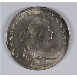 1799 BUST DOLLAR STRONG AU DETAILS CLEANED WITH PLANCHET FLAW AS STRUCK AT MINT