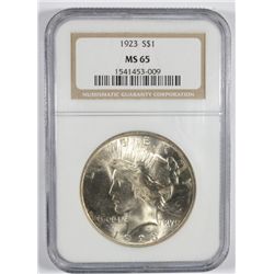 1923 PEACE DOLLAR NGC MS-65 BLAST WHITE