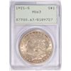 Image 1 : 1921-S MORGAN SILVER DOLLAR OLD RATTLER PCGS MS63 NICE