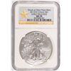 Image 1 : 2013 ( W ) AMERICAN SILVER EAGLE, NGC MS-70  GOLD STAR LABEL!