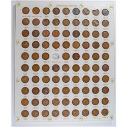 1909-1974 LINCOLN CENTS (NO 22 NO D, 55 DDO) AVG CIRC W/CAPITAL PLASTIC