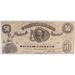 1861 $50 Confederate States Of America
