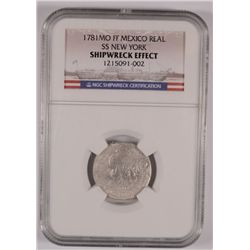 1781 MO FF MEXICO REAL NGC "SS NEW YORK" FROM SUNKEN SHIP