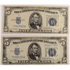Image 2 : 2-1934 $5 SILVER CERTIFICATES, NICE XF+