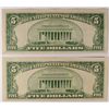 Image 3 : 2-1934 $5 SILVER CERTIFICATES, NICE XF+