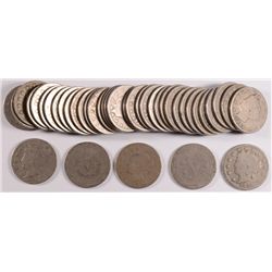 1897 LIBERTY "V" NICKEL ROLL, BETTER DATE, MOSTLY AG or BETTER