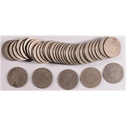 1899 LIBERTY "V" NICKEL ROLL, MOSTLY AG or BETTER