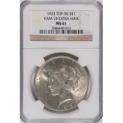 1923 Peace Dollar NGC MS-61 VAM-1B (Extra Hair)