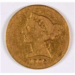 1905-S $5 Gold Liberty AG/G