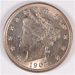 1907 LIBERTY "V" NICKEL, MS-61