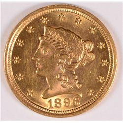 1896 $2.50 LIBERTY GOLD, MS-63+  NICE