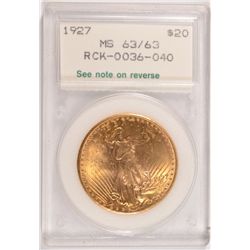 1927 $20.00 St. GAUDENS GOLD, NCI- MS-63 NICE