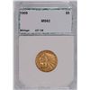 Image 1 : 1909 $5 Gold Indian PCI MS-62