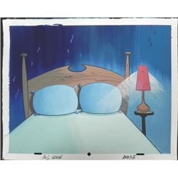 Ren & Stimpy Original Production Background Bed Night