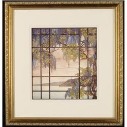 Art Nouveau Mediterranean Stained Glass Window Photo