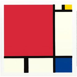 Piet Mondrian Composition Red Blue Yellow Serigraph Art