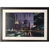 Chicago River Night Lights Photograph Framed